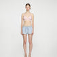 BABY BLUE RIBBED WAISTED SHORTS