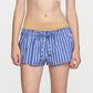 BLUE RIBBED WAISTED SHORTS