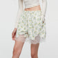 FLORAL SHORTS WITH LACE