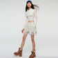 FLORAL SHORTS WITH LACE