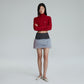 FAUX FUR MINI SKIRT (BLUE GREY)