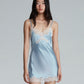 SATIN MINI DRESS (BLUE)