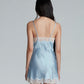 SATIN MINI DRESS (BLUE)