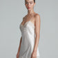 SATIN MINI DRESS (OFF WHITE)