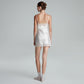 SATIN MINI DRESS (OFF WHITE)