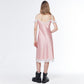 SATIN MIDI DRESS (PEACH)