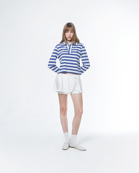 SATIN MINI SKIRT (OFF WHITE)