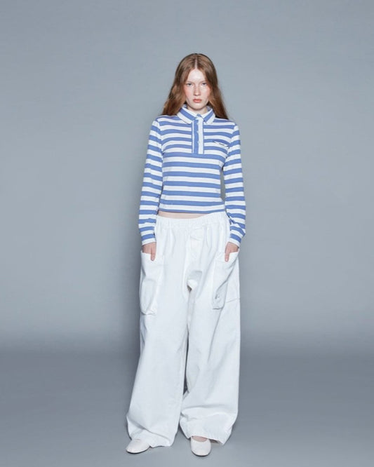 POLO STRIPE BLUE TOP (WOMEN)