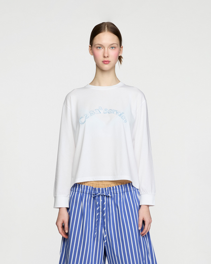CASAa SERVICE BLUE EMBROIDERY TOP