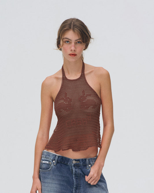 CONEY CROCHET HALTER TOP