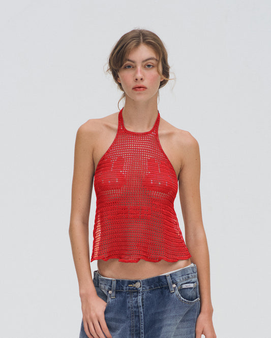 CONEY CROCHET HALTER TOP