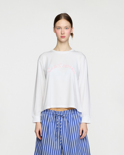 CASAa SERVICE PINK EMBROIDERY TOP
