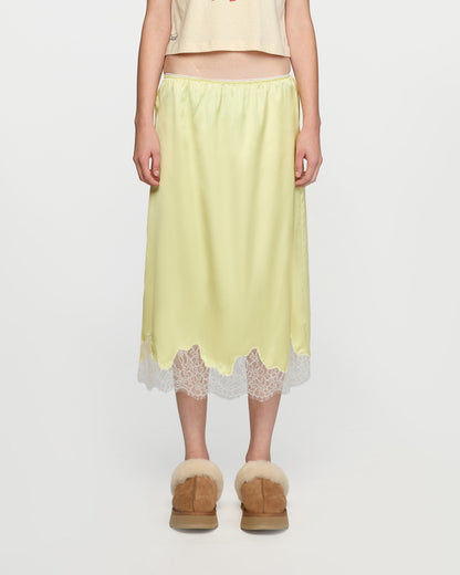 MIDI SATIN SKIRT (YELLOW)